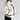 Women's white faux fur winter jacket with long sleeves and a cozy collar, showcasing stylish street wear design.