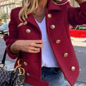 Avencea - Elegant Designer Jacket with Golden Buttons and Double-Breasted Design