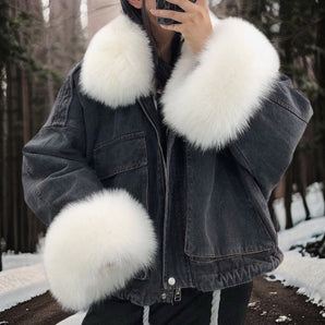 Avencea | Denim Winter Jacket in Warm Design