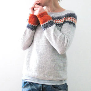 Avencea - Gray Boho-Style Sweater with Elegant Design and High-Quality Material