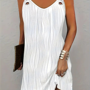 Avencea | Elegant Wavy Stripe Dress