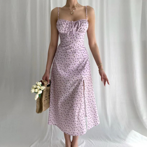 Avencea Satin Slip Ruffle Bandage Maxi Dress