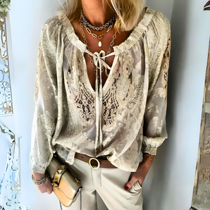 Avencea - Boho Lace Long Sleeve Top