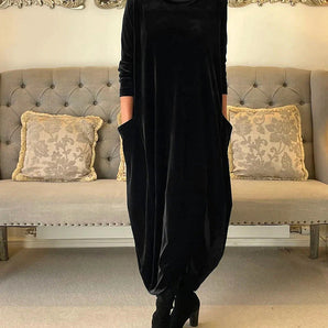 Avencea - Elegant Velvet Dress with Pockets