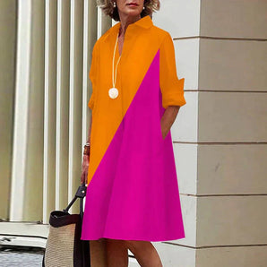 Avencea - Long-Sleeved Vintage Dress with Elegant Design