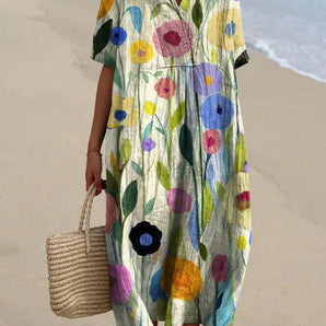 Avencea - Summer Dress with Vibrant Floral Pattern
