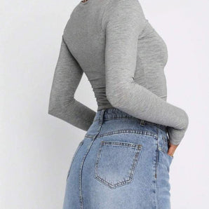 Avencea Solid Crop Tee