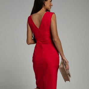 Avencea - Elegant Pleated Midi Dress