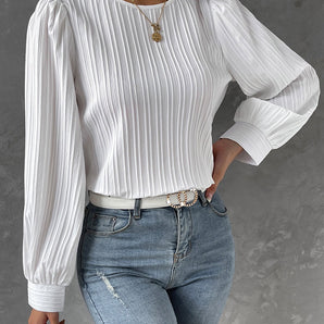 Avencea - Elegant Long Sleeve Blouse