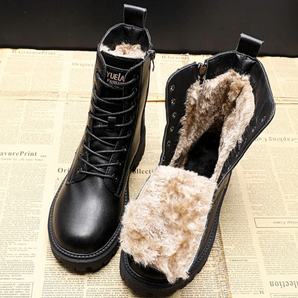 Avencea - Winter Boots Made of Elegant Black Leather