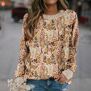 Avencea | Comfortable Sweater with Floral Pattern