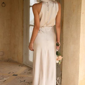Avencea - Shiny Maxi Dress for Women Made of High-Quality Polyester