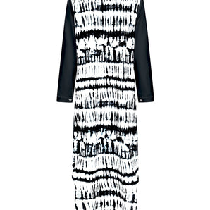 Avencea | Black Dress with Collar and Long Sleeves