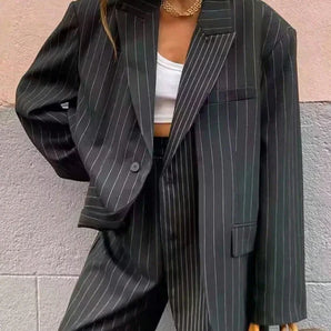 Avencea - Striped Elegant Fashion Blazer