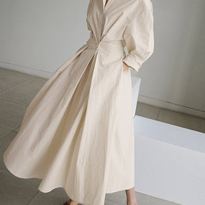 Avencea - Smocked Maxi Dress with Pocket