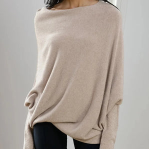 Avencea Sweater | Off-Shoulder Asymmetric Draped Jumper