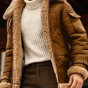 Avencea Herren Camel Stylish Vintage Flying Leather Jacket