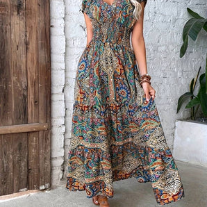 Avencea | Paisley Pattern Long Dress