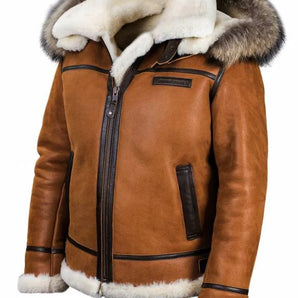 Avencea Hooded Sheepskin Jacket with Luxury and Style