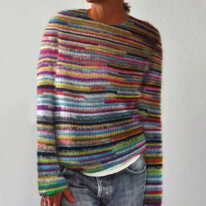 Avencea - Unique Striped Long Sleeve Sweater for Stylish Looks
