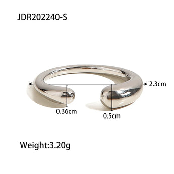 Adjustable minimalist two-tone silver gold ring with a sleek modern design.