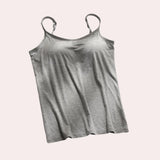 Adjustable straps seamless gray camisole in XL, featuring a lightweight and breathable design, suitable as an active tank or undershirt.