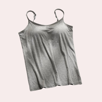 Adjustable straps seamless gray camisole in XL, featuring a lightweight and breathable design, suitable as an active tank or undershirt.