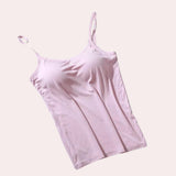Adjustable straps seamless skin tone camisole in a rose color, size XL, featuring a sleeveless design with a round neckline, displayed on a mannequin.
