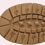 Men's waterproof tan leather high-top work boots with a rugged design, featuring durable construction suitable for work environments.