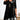 Autumn Fashion V-Neck Black Plaid Tunic Dress with Button Detail in Schwarz1, size 3XL, featuring long sleeves, a v-neckline, and a tartan pattern.
