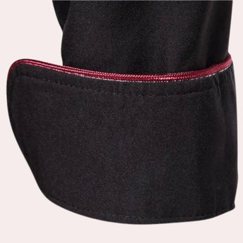 Avant-Garde Black Asymmetric Slim Fit Men's Shirt with unique design, featuring an eye-catching pattern and bold fashion elements, emphasizing its modern and stylish appeal.