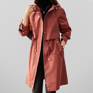 Avencea Elegance - Women's Jacket with Hood in Red