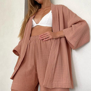 Avencea Home Set: Relaxed Fit Cardigan and Shorts