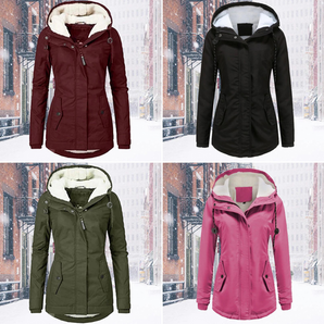Avencea Hooded Zipper Winter Jacket for Women - Water-Repellent & Fashionable Look