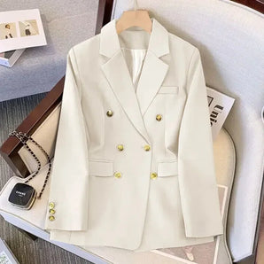 Avencea Jacke Elena with Gold Buttons - Stylish White Blazer