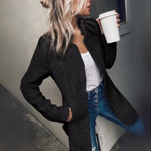 Avencea Jacket - Long Jacket for Women with Open Front in Autumn
