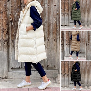 Avencea Lange Fashionable Jacket with Hood - Sleeveless and Versatile