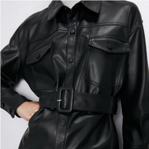 Avencea Leather Trench Coat for Elegant and Style-Conscious Looks