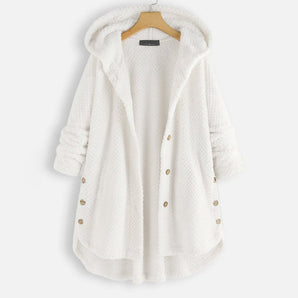 Avencea | Mid-Length Fleece Jacket with Hood for Winter