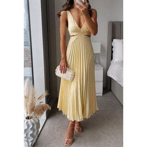 Avencea | Pleated Dress with Cutout