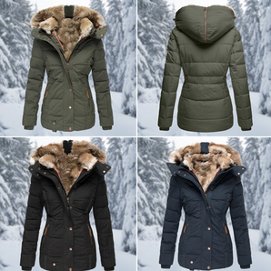 Avencea - Puffer Jacket for Women with Hood and Fur Lining