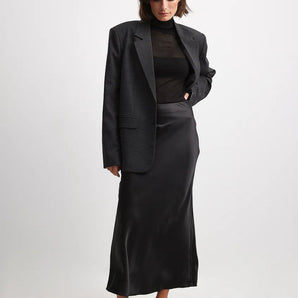 Avencea Satin Skirt with High Waist