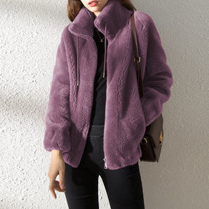Avencea - Super Soft Stand-Up Collar Fleece Jacket