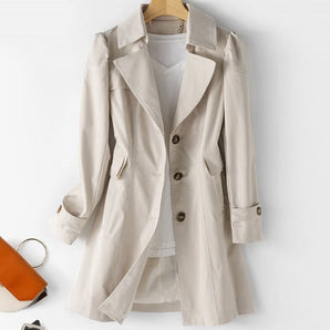 Avencea Trench Coat with Double Button Placket – Stylish Companion for Every Occasion