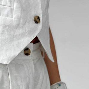 Avencea Two-Piece Set with Sleeveless Vest and High-Waisted Shorts