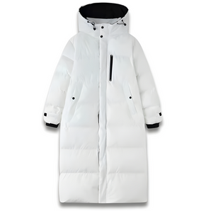 Avencea Windproof Long Down Jacket for Stylish and Cold Days