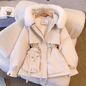 Avencea - Women's Hooded Winter Parka Jacket with Drawstring