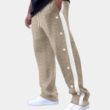 Beige chevron textured elastic waist sweatpants featuring a cozy lounge style with a relaxed fit.