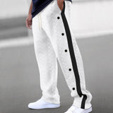 Beige chevron textured elastic waist sweatpants with a cozy lounge fit, displayed on a neutral background.