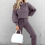 Purple and gray XXL crew neck t-shirt made of soft cotton, featuring a minimalist design suitable for everyday wear, displayed flat with visible neckline and sleeves.